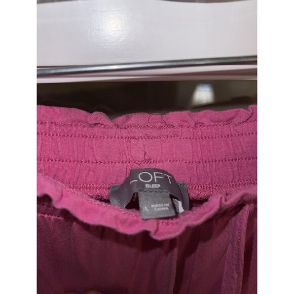 LOFT Ladies Pjs Notch Collar Capri Sleep Pants Size L Hot Pink Pajamas - Picture 3 of 3